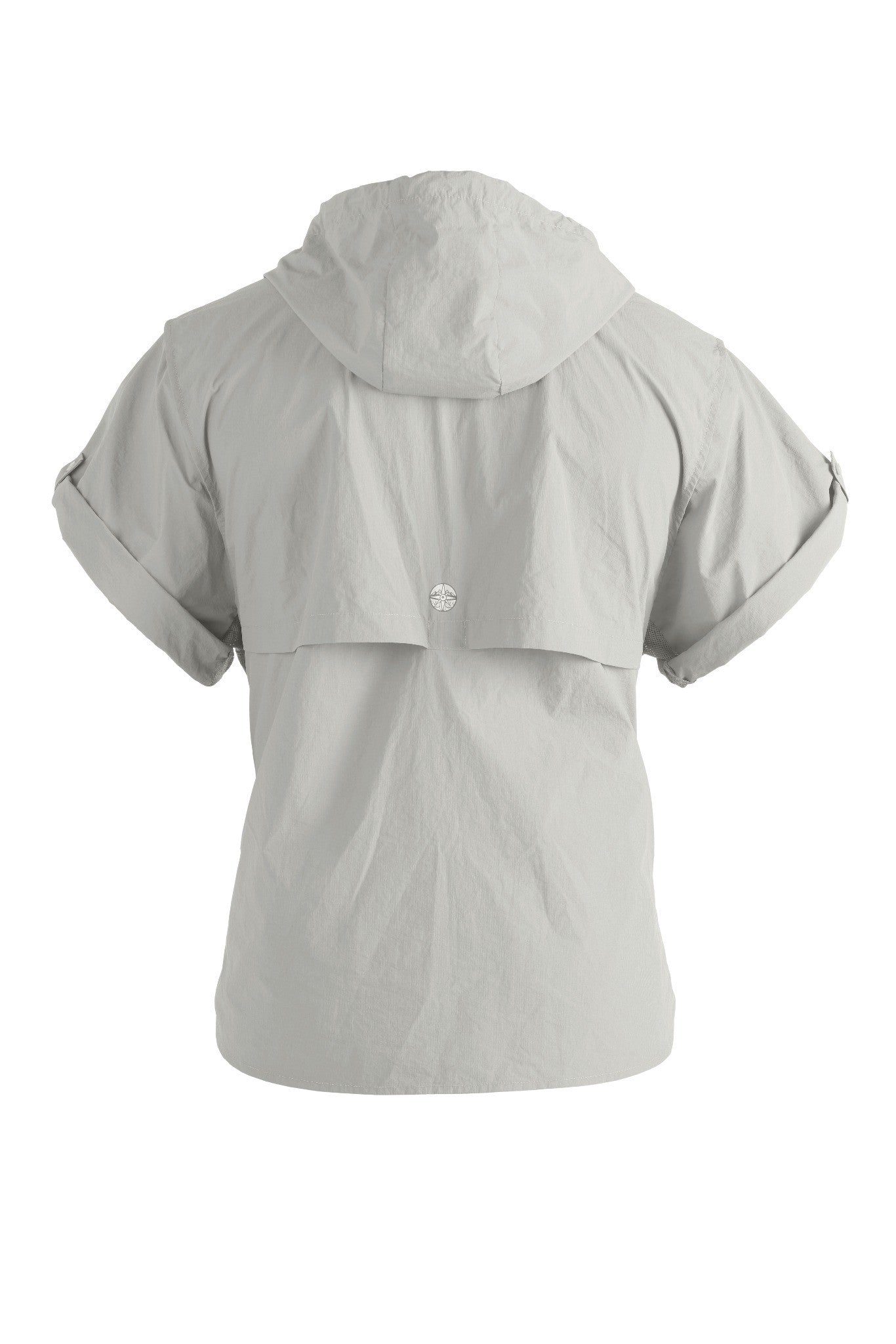 Light gray hooded jacket on a white background
