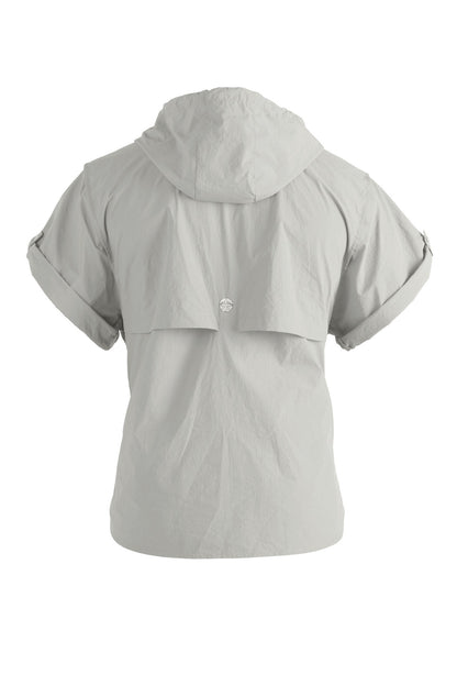 Light gray hooded jacket on a white background