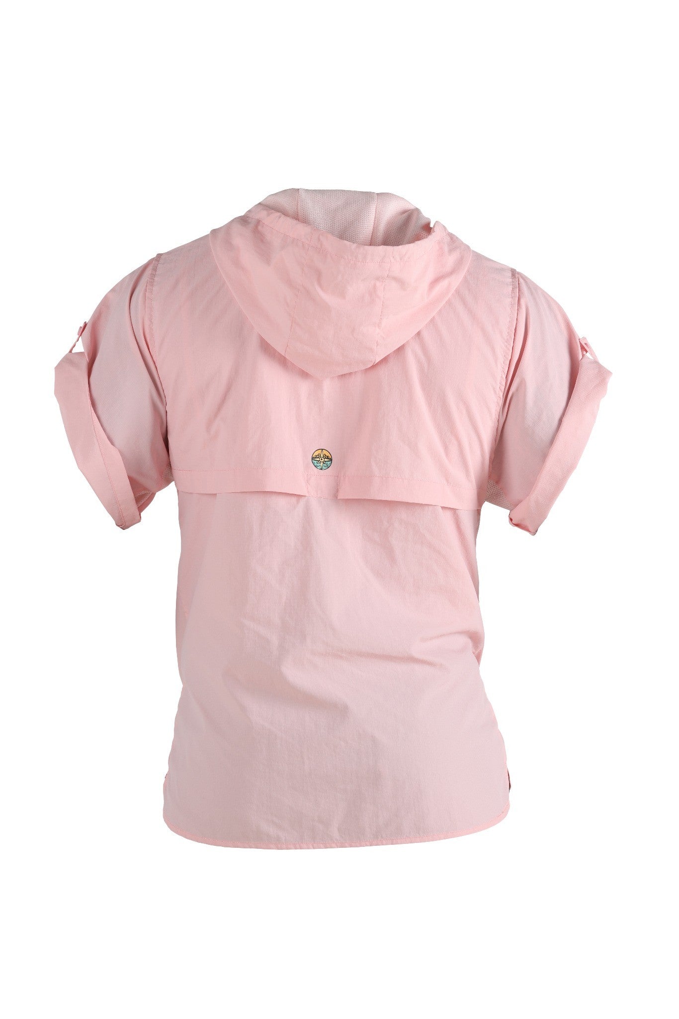 Pink hooded top on a white background